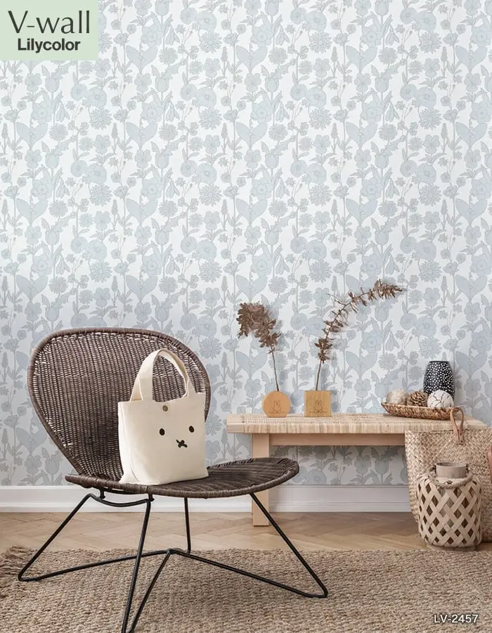 壁紙 のり付き リリカラ V-wall miffy フラワーガーデン 巾92cm【掲載品番】LV-2457