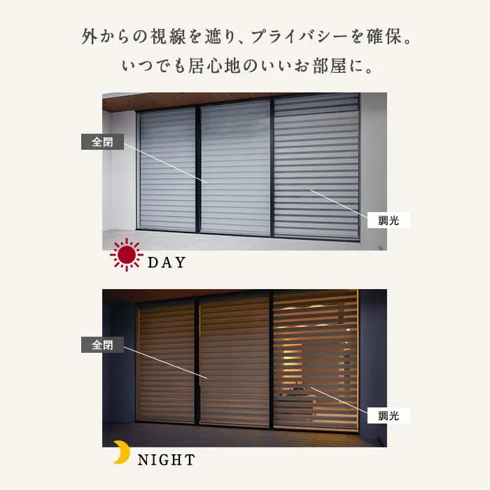 外からの視線を遮り、プライバシーを確保。