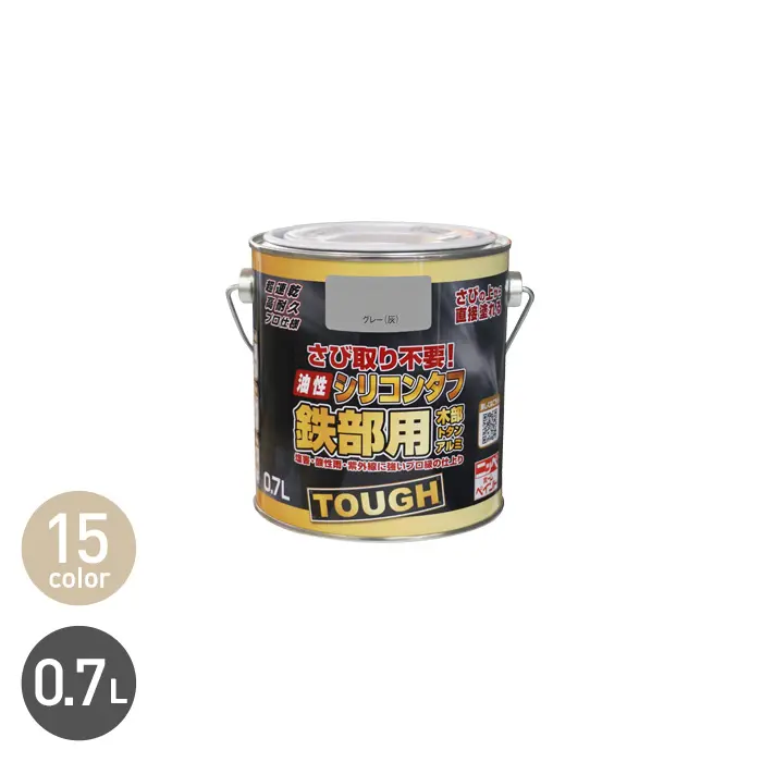 錆止め塗料 錆の上から 油性塗料 サビに強い シリコンタフ 0.7L【掲載品番】NP-OBST-70-WH / NP-OBST-70-IV / NP-OBST-70-CR / NP-OBST-70-YE / NP-OBST-70-RE / NP-OBST-70-CHO / NP-OBST-70-BCH / NP-OBST-70-FGR / NP-OBST-70-GRE / NP-OBST-70-SKB / NP-OBST-70-BLU / NP-OBST-70-GRY / NP-OBST-70-SMG / NP-OBST-70-MTB / NP-OBST-70-BK