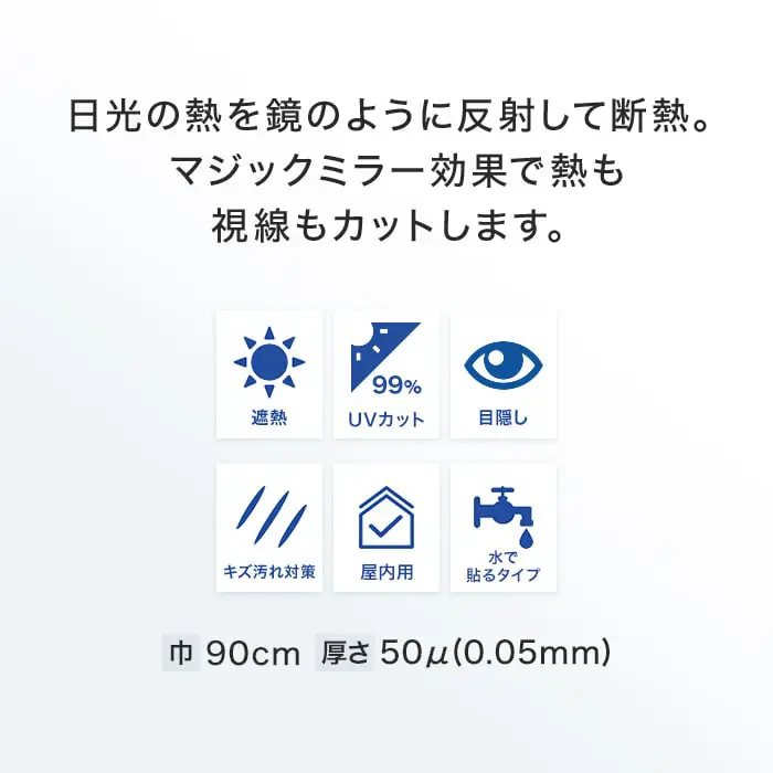 日光の熱を鏡のように反射して断熱。