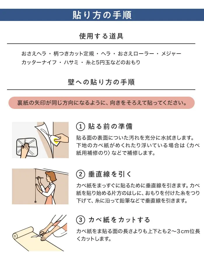 貼り方手順1