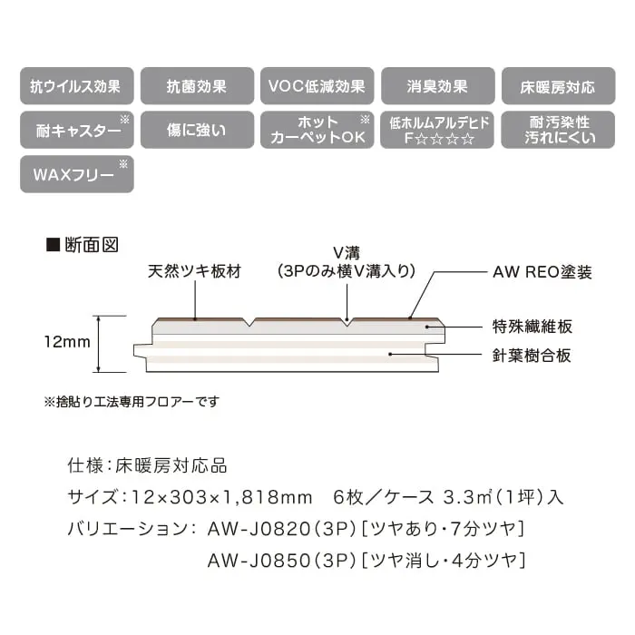 仕様:床暖房対応品