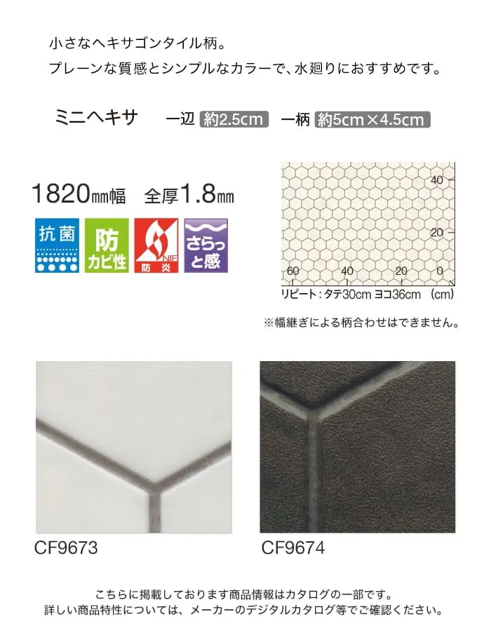 小さなヘキサゴンタイル柄。