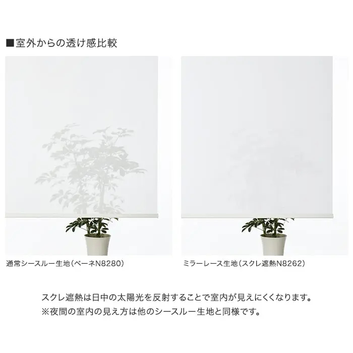室外からの透け感比較
