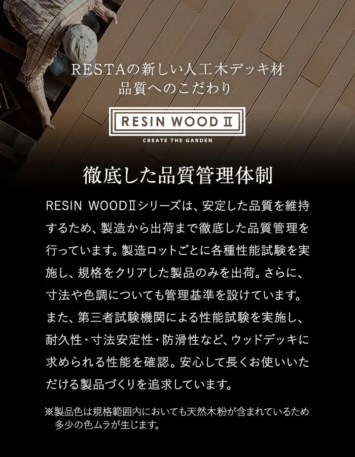 人工木ウッドデッキ RESINWOOD2 ベーシック 床板 (中空仕様) 145×25×1795mm【掲載品番】DK-DEKEN-11 / DK-DEKEN-12 / DK-DEKEN-13 / DK-DEKEN-15
