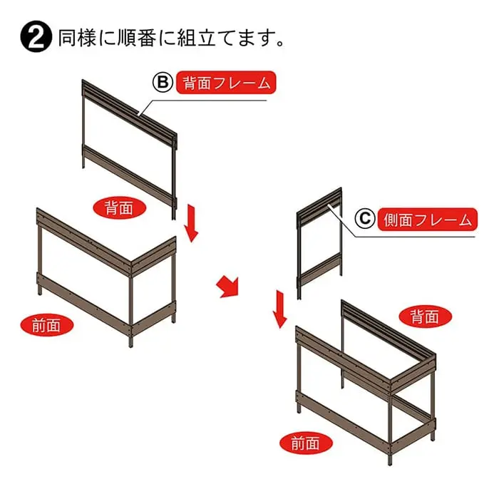 同様に順番に取付けます。