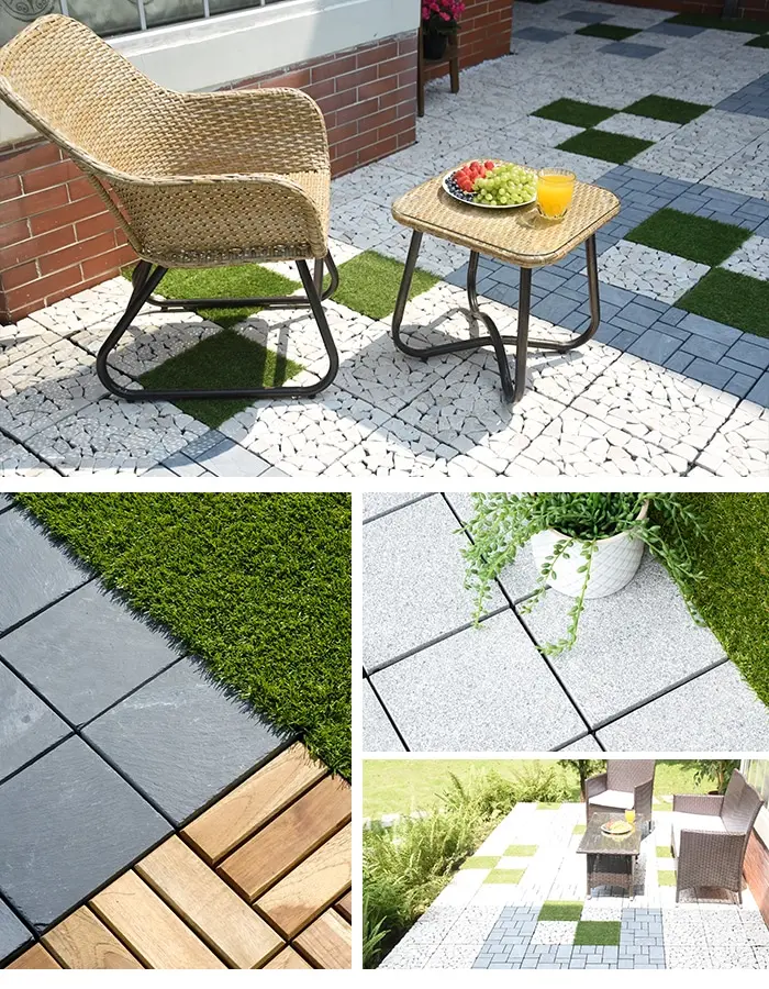 【1枚売り】 デッキタイル BeTerrace ビテラス 天然石タイプ コンビストーン 30×30【掲載品番】DTSS-31 / DTSS-32