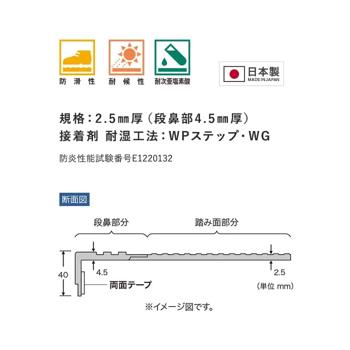 サンゲツ ノンスキッド・ステップ 踏み面タイプ ファブリック調II 1210mm巾【掲載品番】PX-5702 / PX-5712 / PX-5722