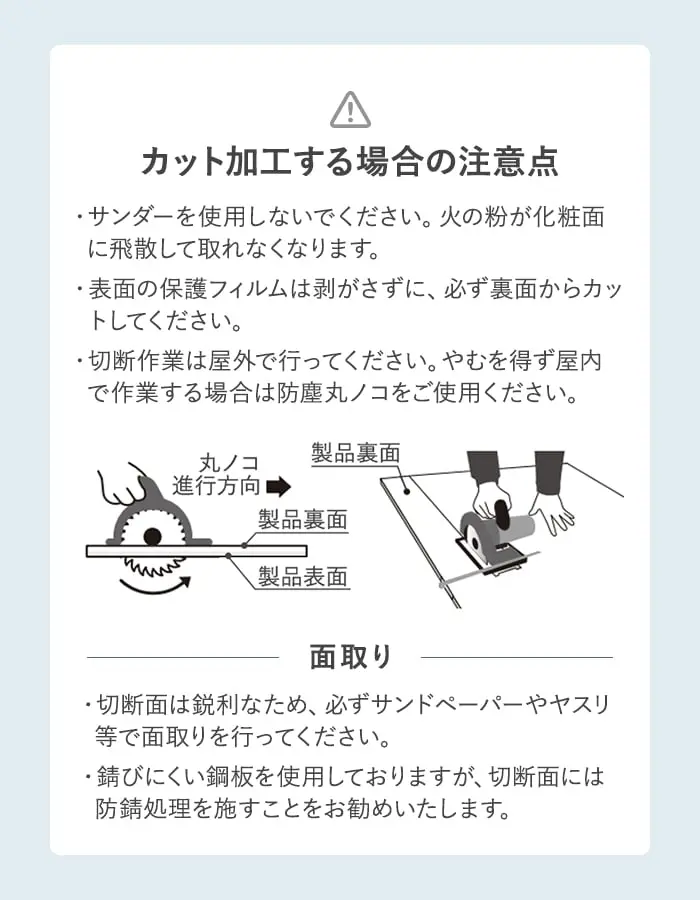 マグピタ・アイ不燃パネルのカットについて