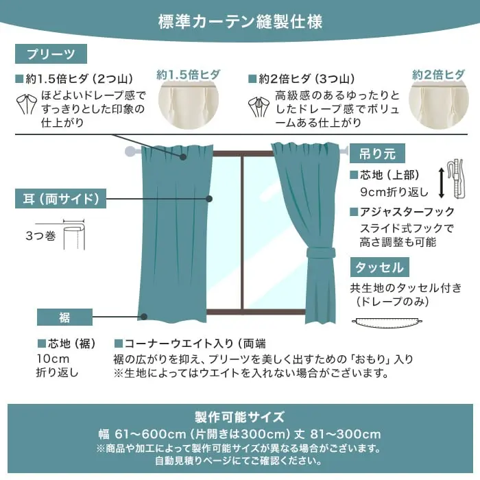 標準カーテン縫製仕様