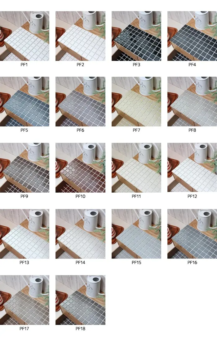 モザイクタイルシール パフュームラインベーシック (シールタイプ 強)【掲載品番】PF1 / PF2 / PF3 / PF4 / PF5 / PF6 / PF7 / PF8 / PF9 / PF10 / PF11 / PF12 / PF13 / PF14 / PF15 / PF16 / PF17 / PF18