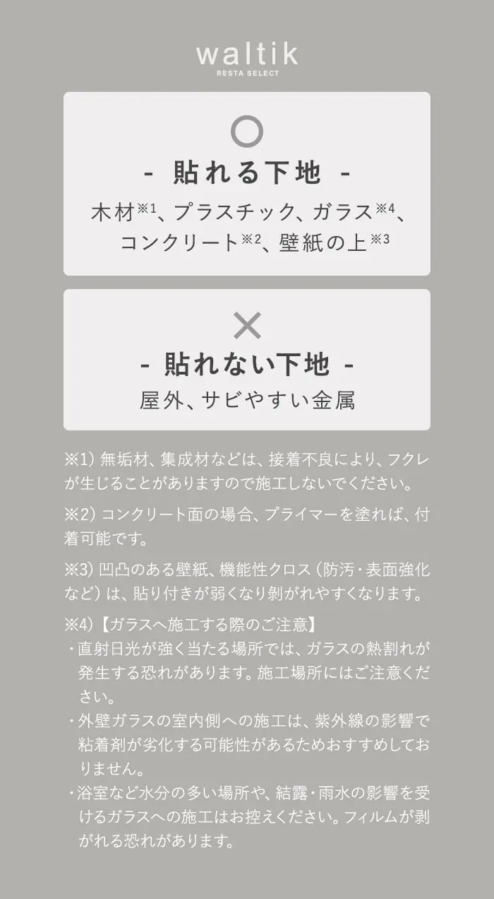 貼れる下地