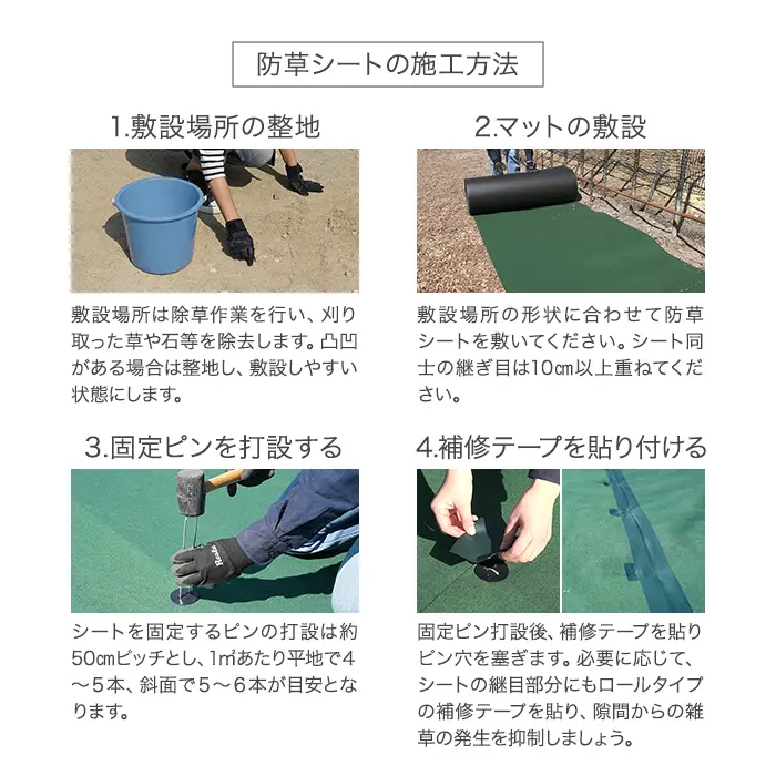 防草シートの施工方法