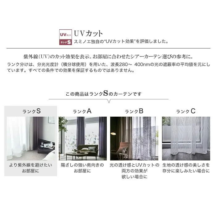 UVカット、スミノエ独自の"UVカット効果"を評価しました。