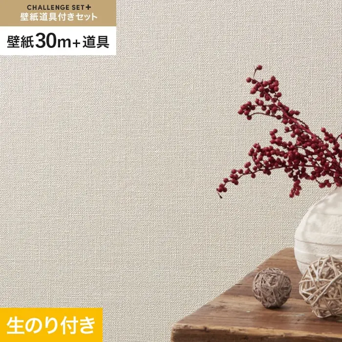 壁紙 のり付き チャレンジセットプラス (スリット壁紙90cm巾+道具) 30m BA3178~【掲載品番】BA3178