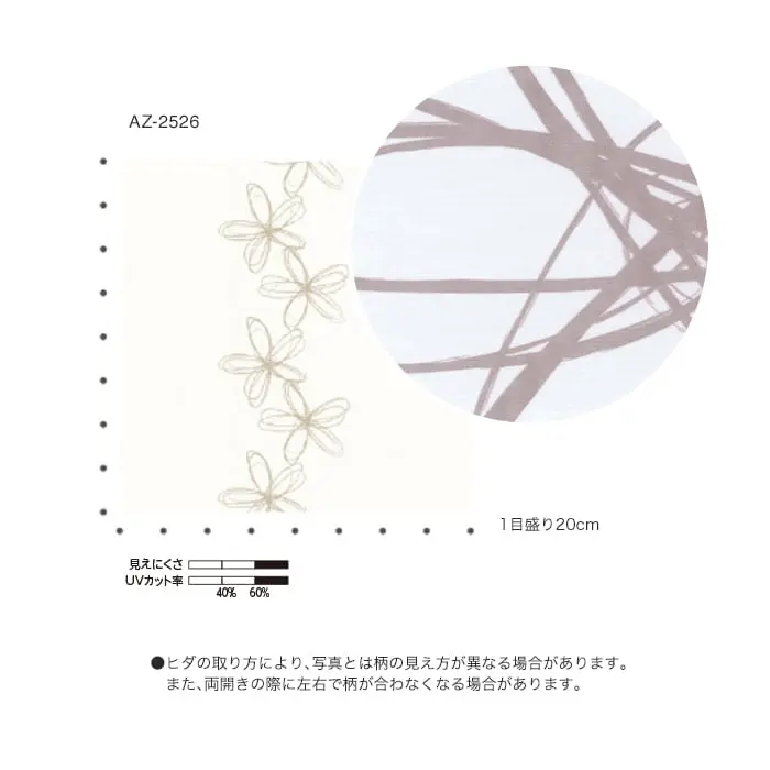 ラインで描いた花を大胆にレイアウトしました