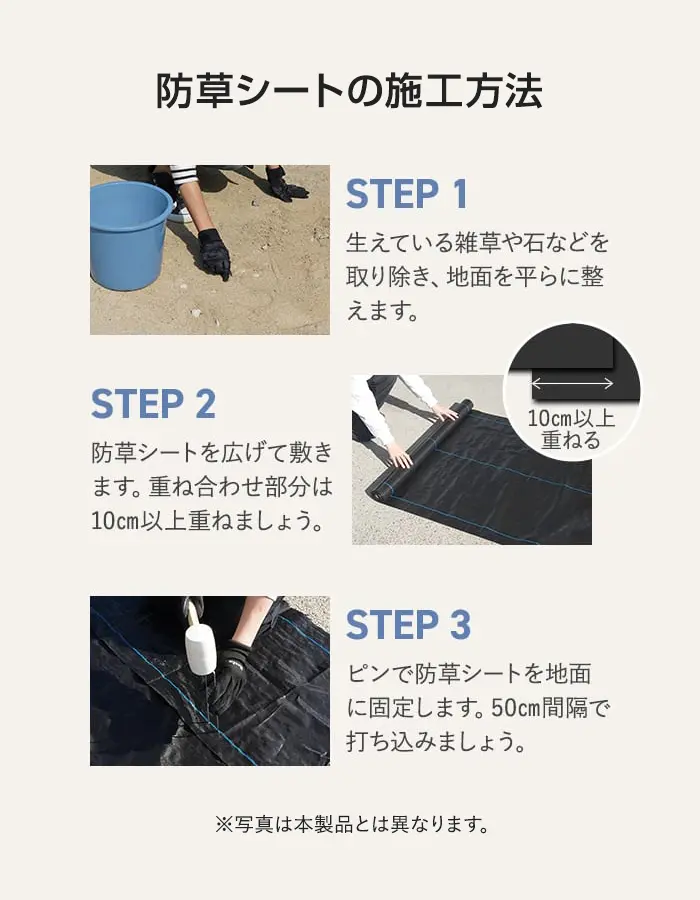 防草シートの施工方法