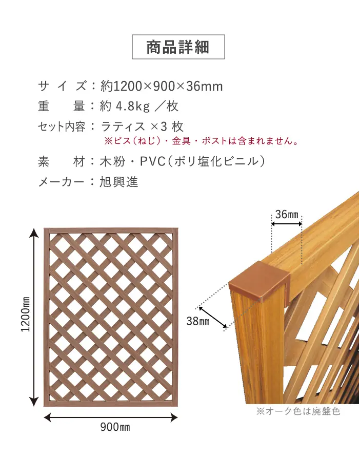 【3枚セット】レシナg ラティス 1290 (1200×900mm)【掲載品番】AKS47038-WN / AKS47038-WH