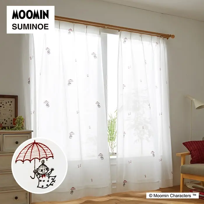 カーテン 既製サイズ スミノエ MOOMIN アンブレラ 巾100×丈176cm 1枚入【掲載品番】A1014