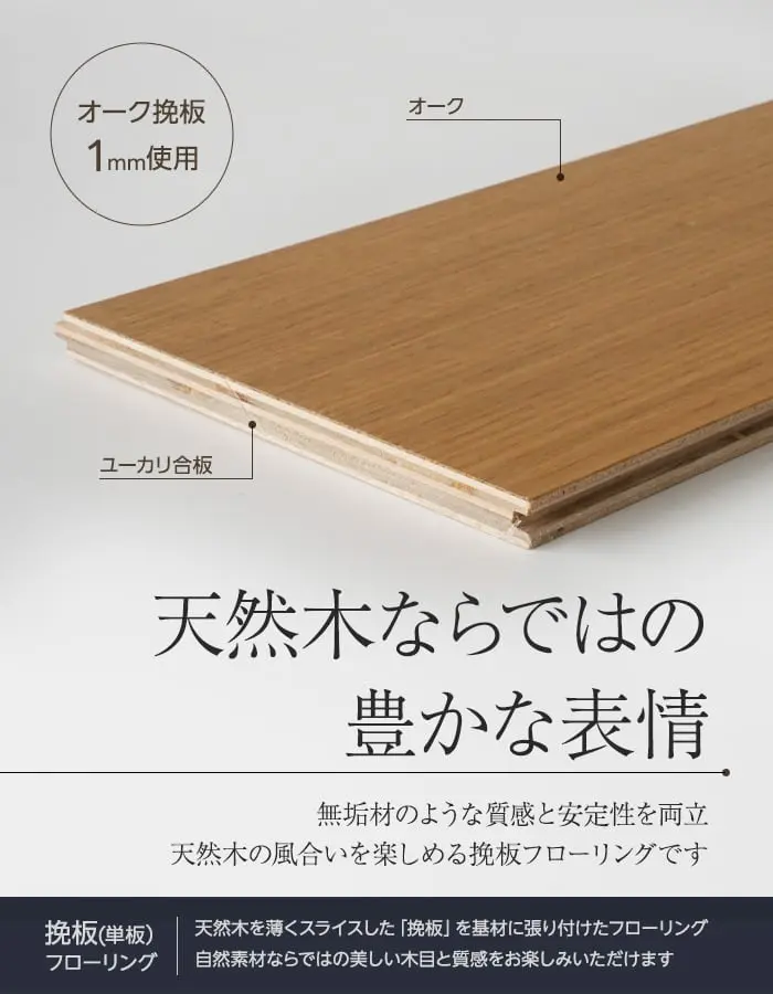 【法人・個人事業主様専用】オーク 挽板フローリング 窒素ガスUV 土足可 12×165×1900mm 1.88平米【掲載品番】EF-CUVOAK165