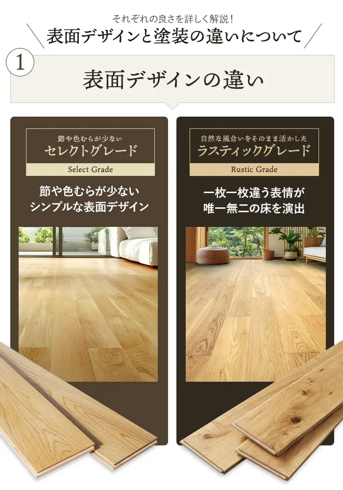 表面デザインの違い