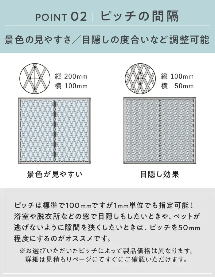 ピッチの間隔