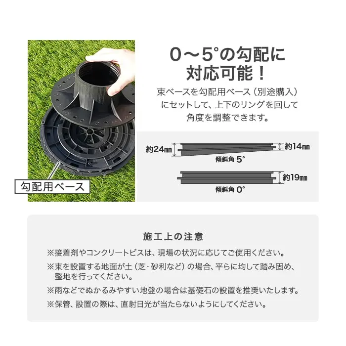 0~5°の勾配に対応可能!