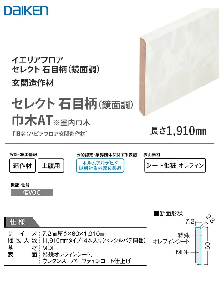 セレクト石目柄(鏡面調)巾木AT