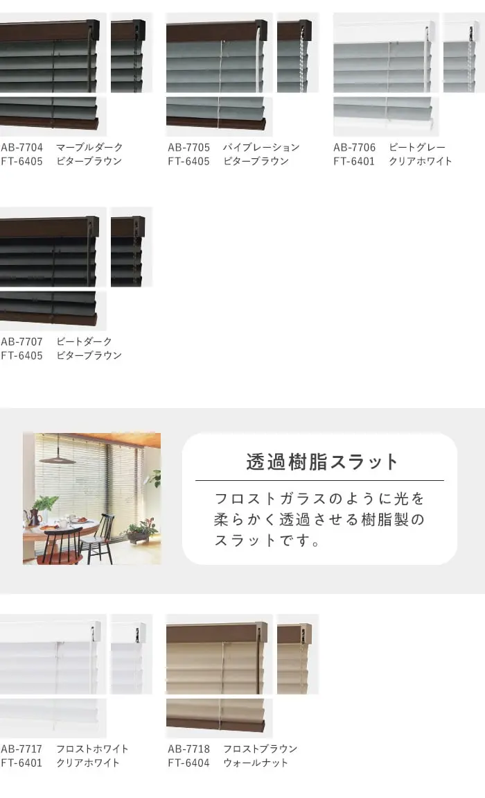 透過樹脂スラット
