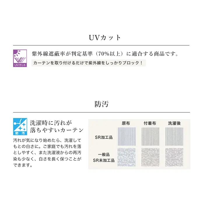 UVカット、防汚