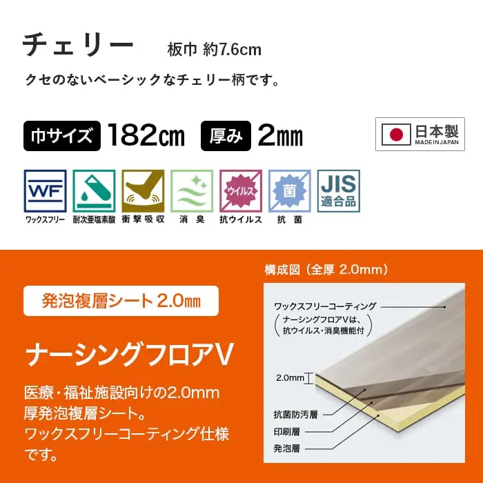 クセのないベーシックなチェリー柄です。