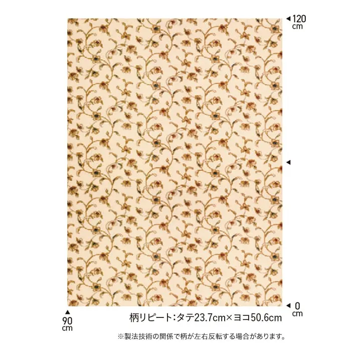 柄リピート:タテ23.7cm×ヨコ50.6cm