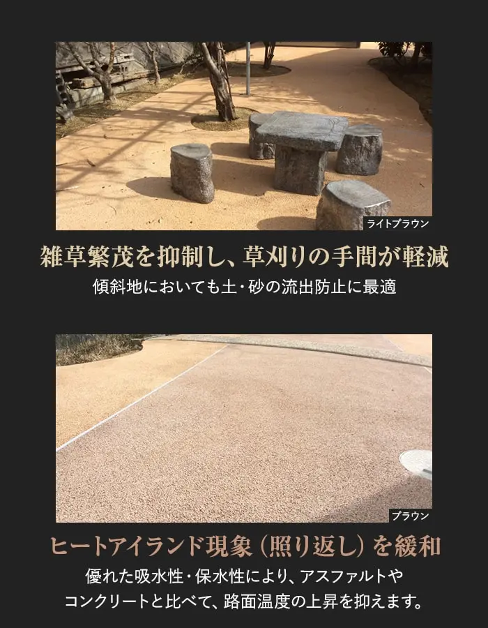 雑草繁茂を抑制し、草刈りの手間が軽減