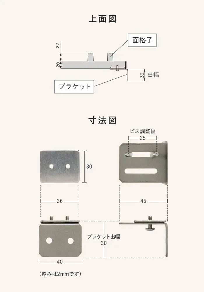 上面図、寸法図