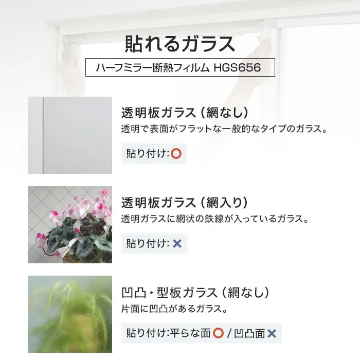 貼れるガラス