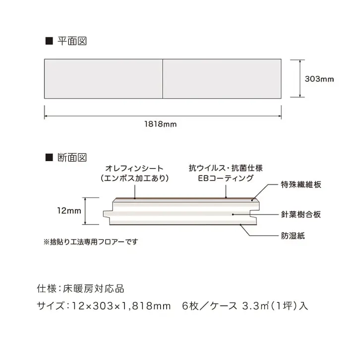 仕様:床暖房対応品