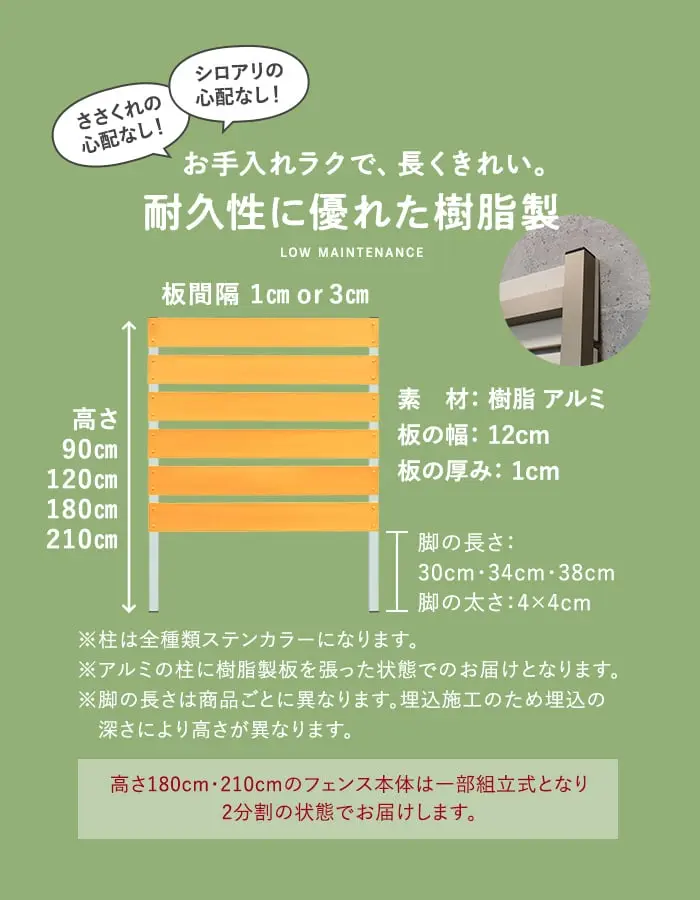 耐久性に優れた樹脂製