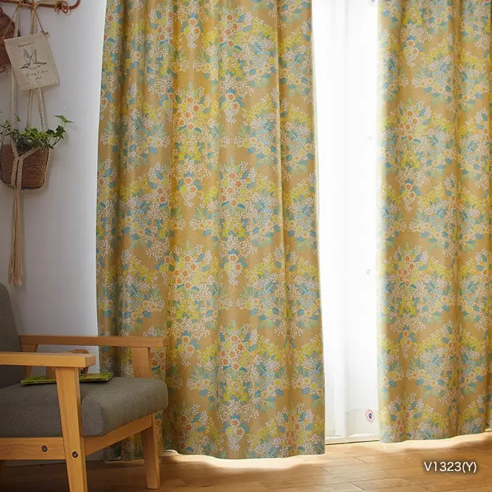 カーテン 既製サイズ スミノエ DESIGNLIFE floride MIX BOUQUET(ミックスブーケ) 巾100×丈135cm【掲載品番】V1323 / V1324