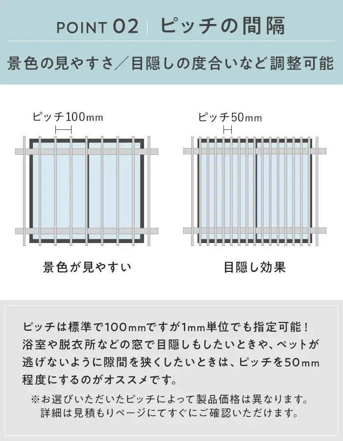 ピッチの間隔