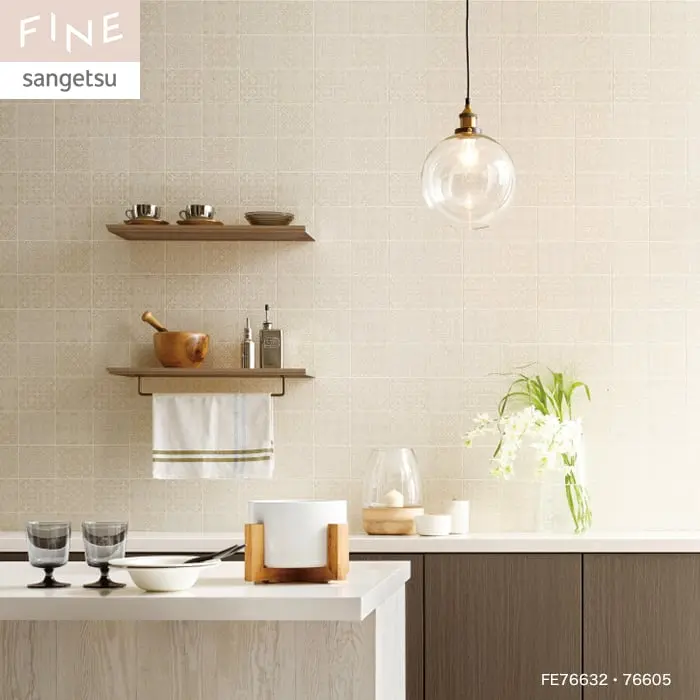 壁紙 のり無し サンゲツ FINE タイル 巾92cm FE76632【掲載品番】FE76632 / FE76633