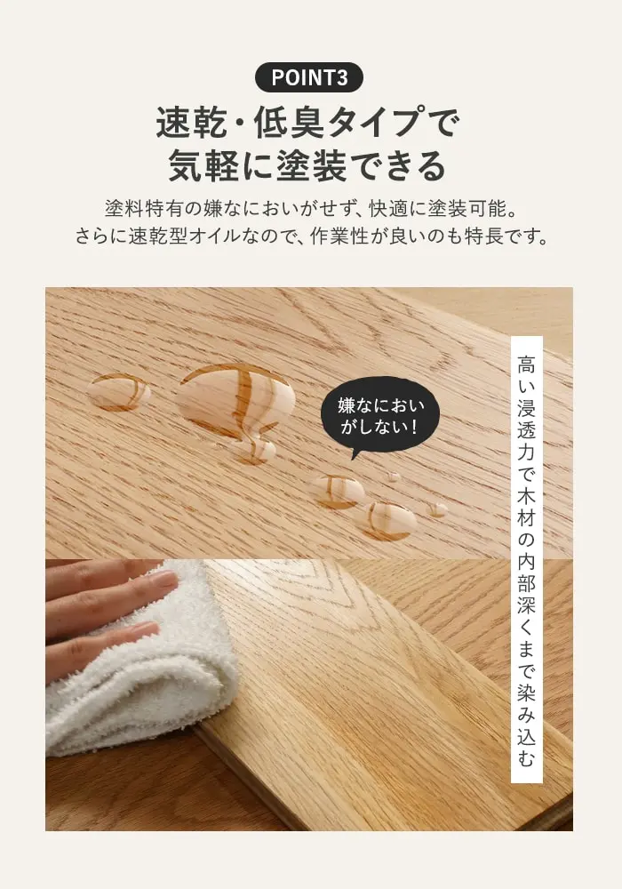 速乾・低臭タイプで気軽に塗装できる