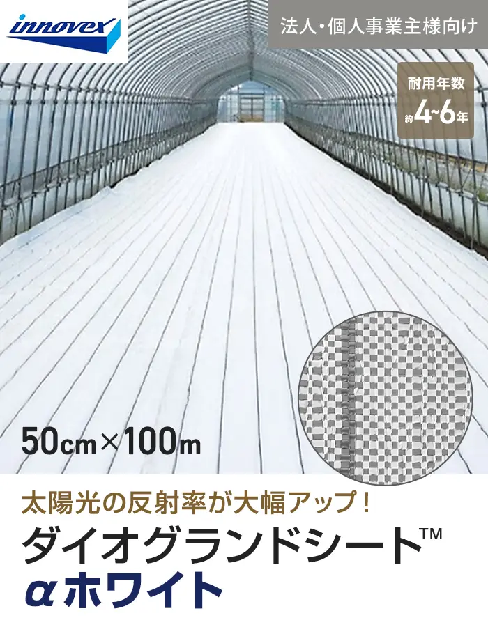 【法人・個人事業主様専用】イノベックス 防草シート ダイオグランドシート α ホワイト 1516OW 0.5m×100m【掲載品番】IV16OW-5-1C