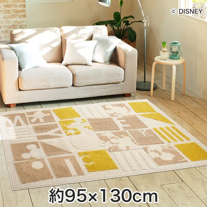 スミノエ ディズニー ラグマット MICKEY/Pazzle piece RUG(パズルピースラグ) 約95×130cm【掲載品番】DRM-1055-130