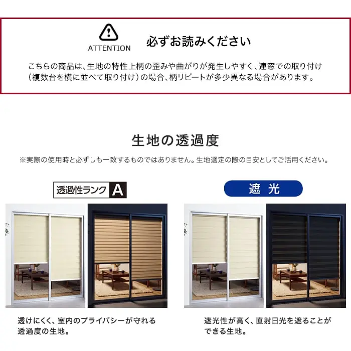 生地の透過度について