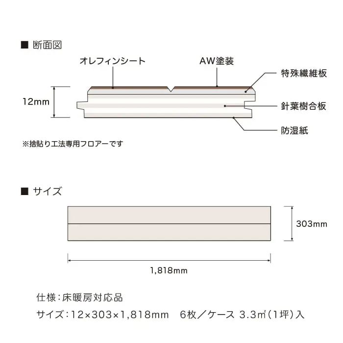 仕様:床暖房対応品