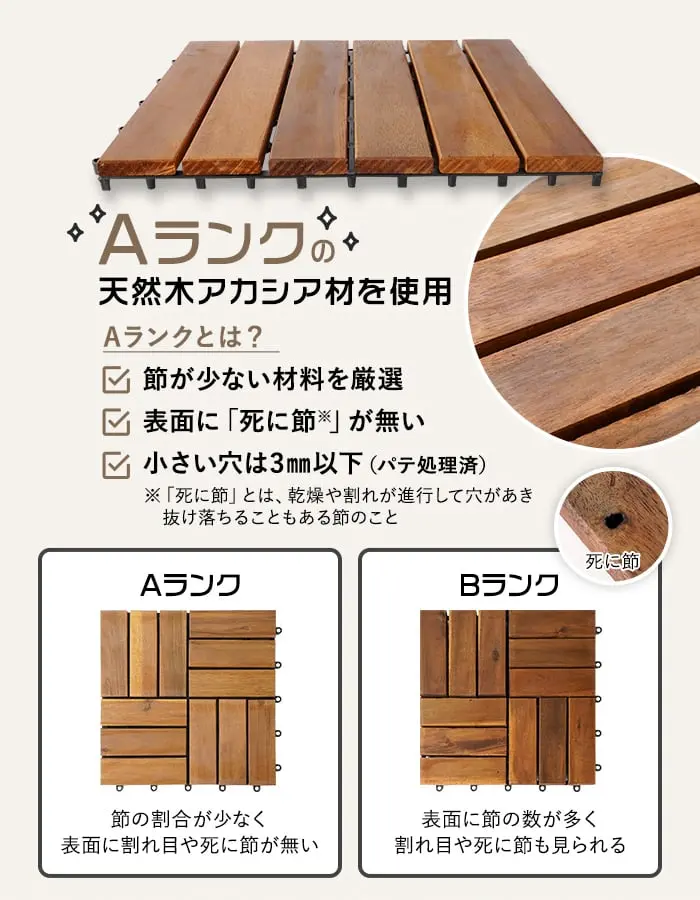 Aランクの天然木アカシア材を使用