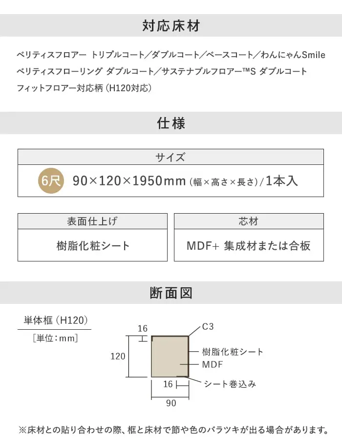 框 パナソニック 単体框 ベリティス対応(シート仕上げ) 90×120×1950mm TY~AT【掲載品番】KHES42TY / KHES42CY / KHES42EY / KHES42JY / KHES42WY / KHES42TT / KHES42MT / KHES42CT / KHES42GT / KHES42ET / KHES42AT