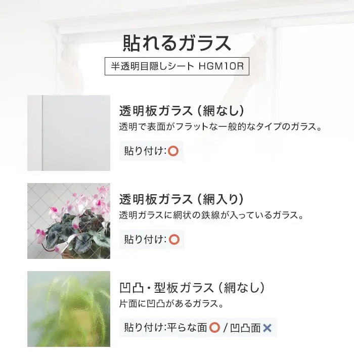貼れるガラス