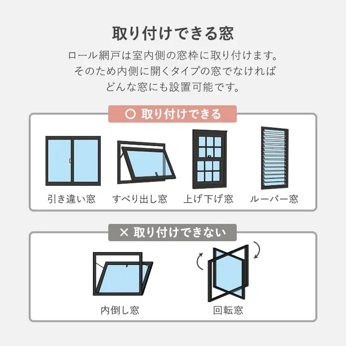 取り付けできる窓
