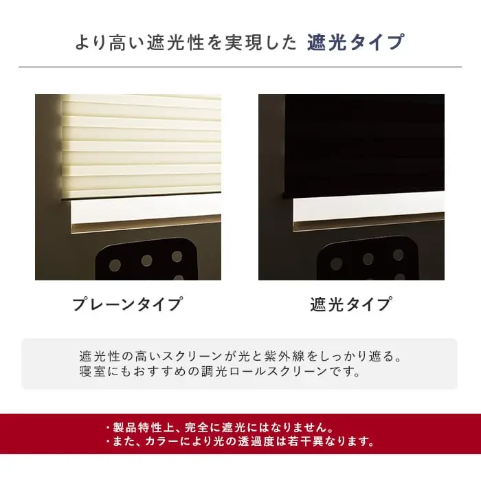 より高い遮光性を実現した遮光タイプ